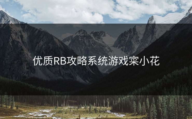 优质RB攻略系统游戏寀小花 优质RB攻略系统游戏寀小花