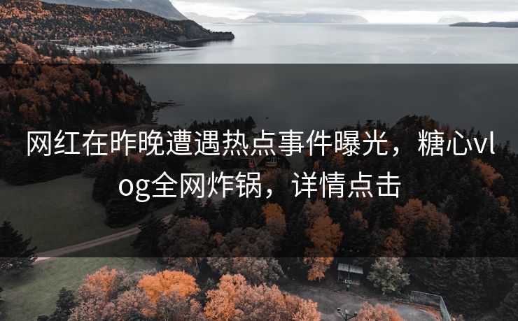 网红在昨晚遭遇热点事件曝光,糖心vlog全网炸锅,详情点击 网红在昨晚遭遇热点事件曝光,糖心vlog全网炸锅,详情点击