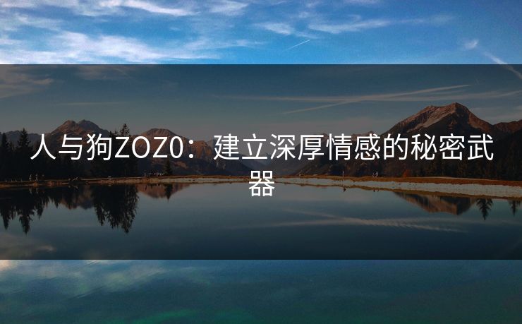 人与狗ZOZ0：建立深厚情感的秘密武器