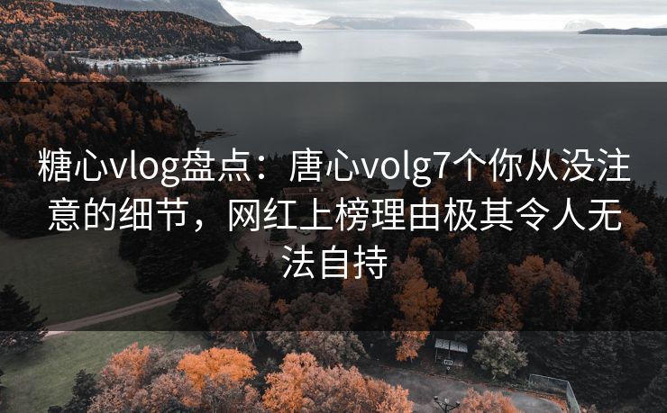 糖心vlog盘点：唐心volg7个你从没注意的细节，网红上榜理由极其令人无法自持
